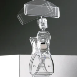 Etiquetaje>DecoWoerner Pinza Para Etiquetas De Precio Con Inserto, 10 Cm De Alto transparente