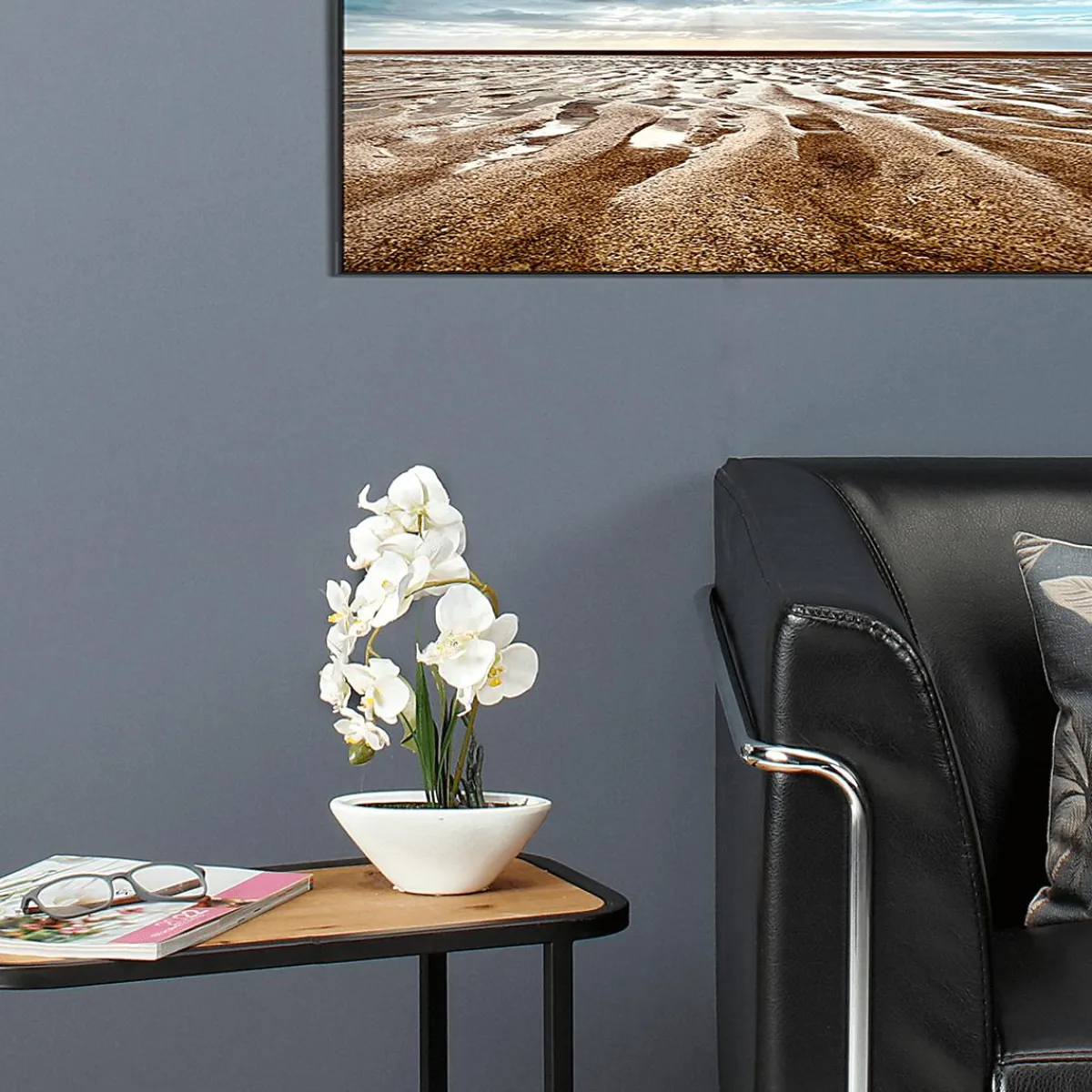 Plantas De Interior|Flores Artificiales>DecoWoerner Planta Artificial Orquídea En Maceta, Blanca 28 Cm blanco