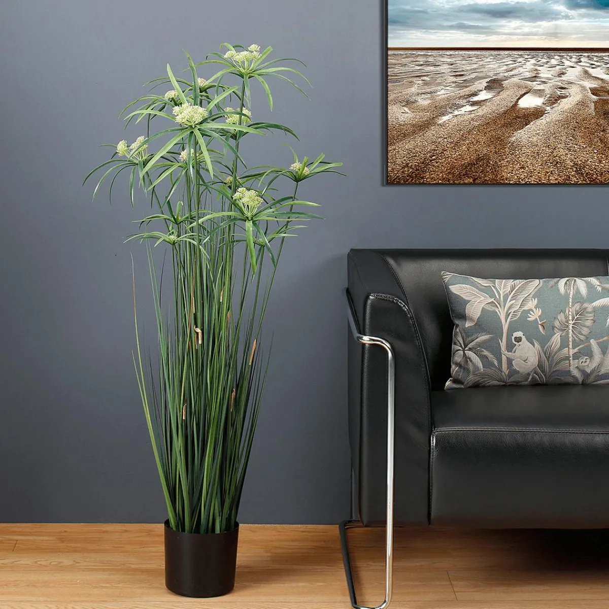 Hierba Decorativa>DecoWoerner Planta De Papiro Artificial En Maceta De 120 Cm verde
