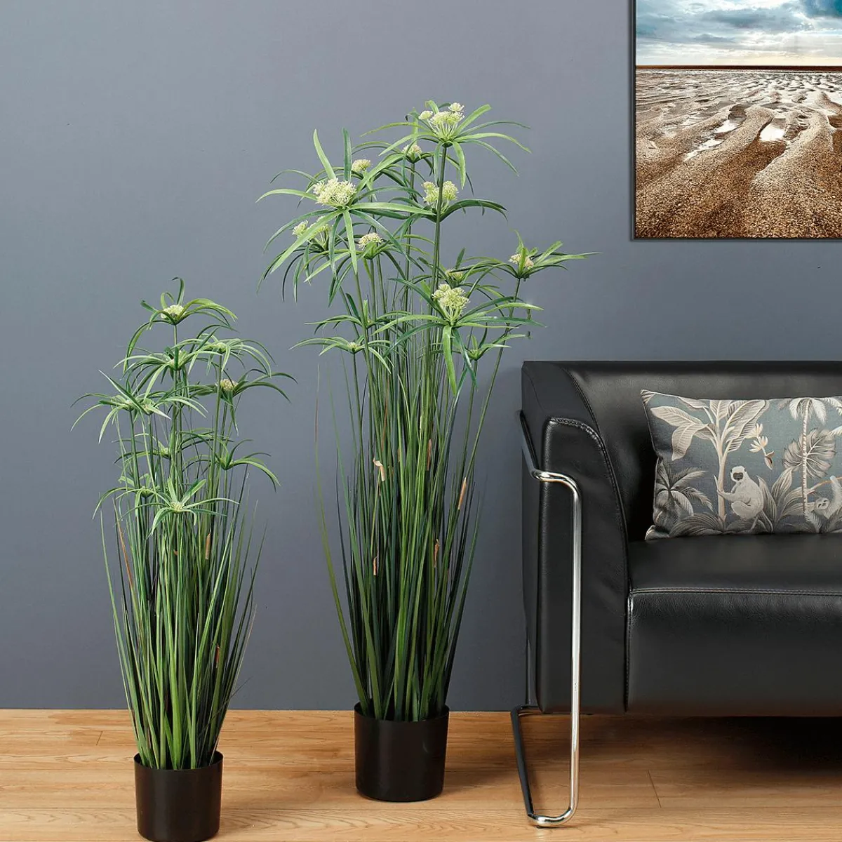 Hierba Decorativa>DecoWoerner Planta De Papiro Artificial En Maceta De 120 Cm verde