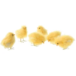 Decoración De Animales|Decoración De Pascua>DecoWoerner Pollitos Decorativos, 9 Cm, 6 Piezas amarillo