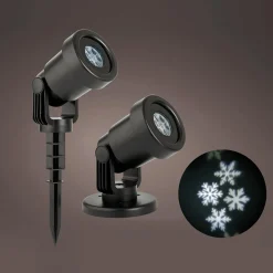 Luz Decorativa>DecoWoerner Proyector LED Copo De Nieve LED Blanco 16 Cm negro