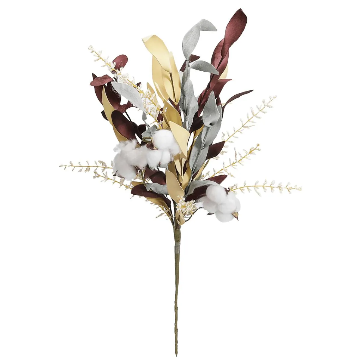 Decoración De Otoño|Ramas Y Ramitas>DecoWoerner Rama Artificial "Cotton Flower Grass Mix" 25 X 58 Cm marrón