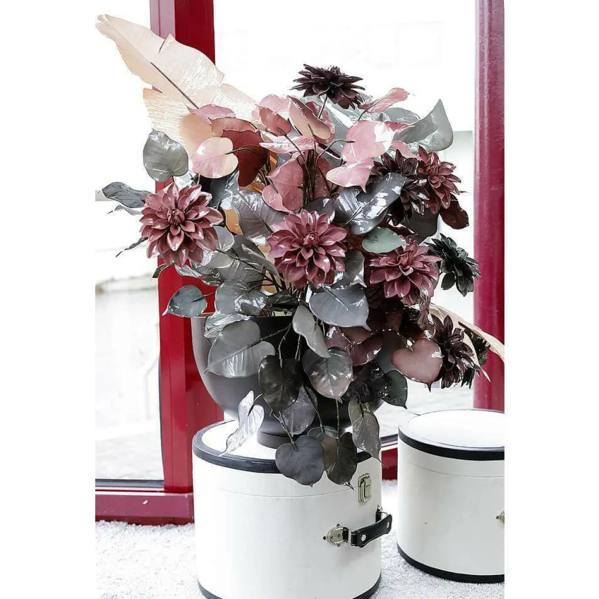 Decoración De Otoño>DecoWoerner Rama Con Fronda Artificial 60 Cm Rosado rojo