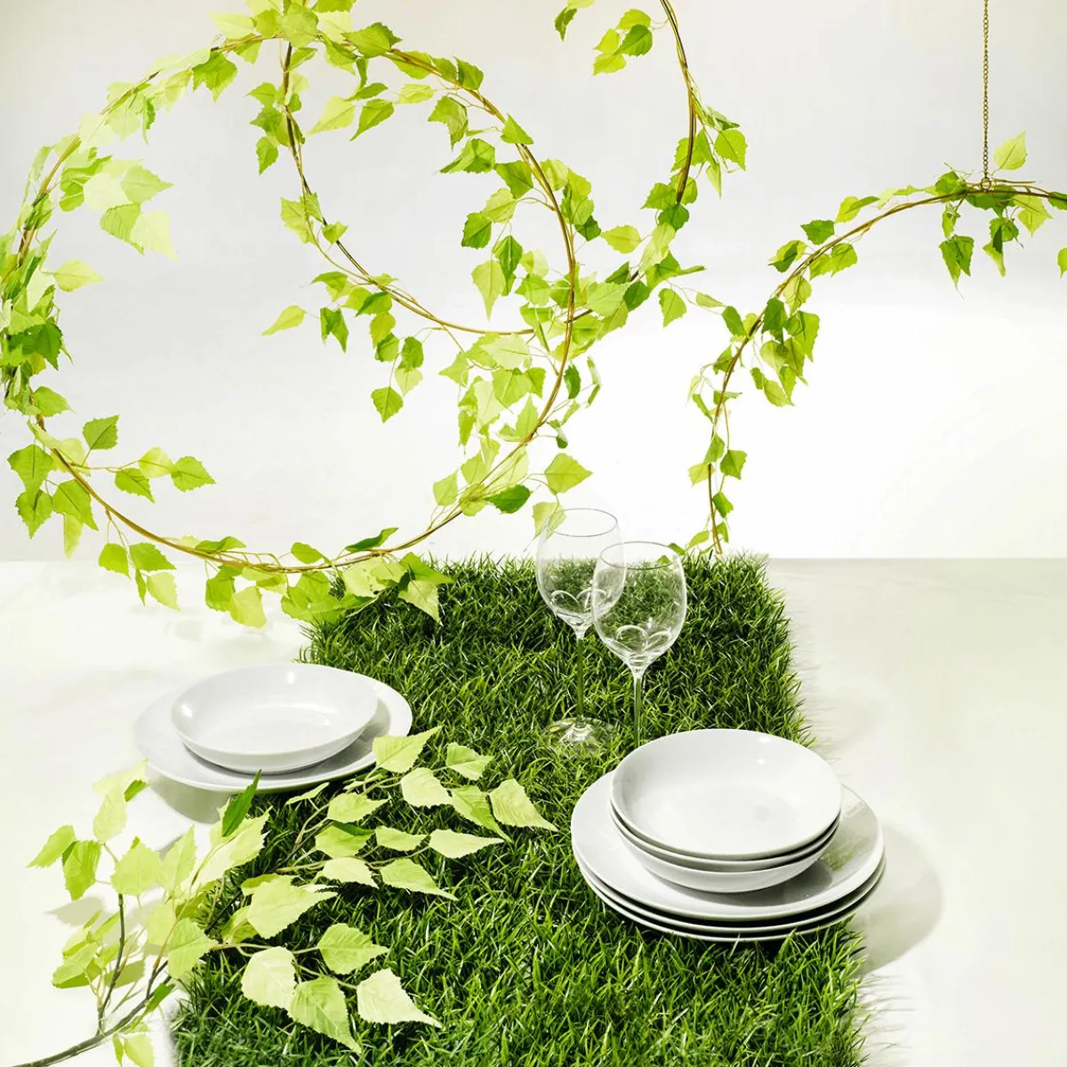 Decoración Temática|Decoración De Primavera>DecoWoerner Rama De Abedul Artificial, 60 Cm verde