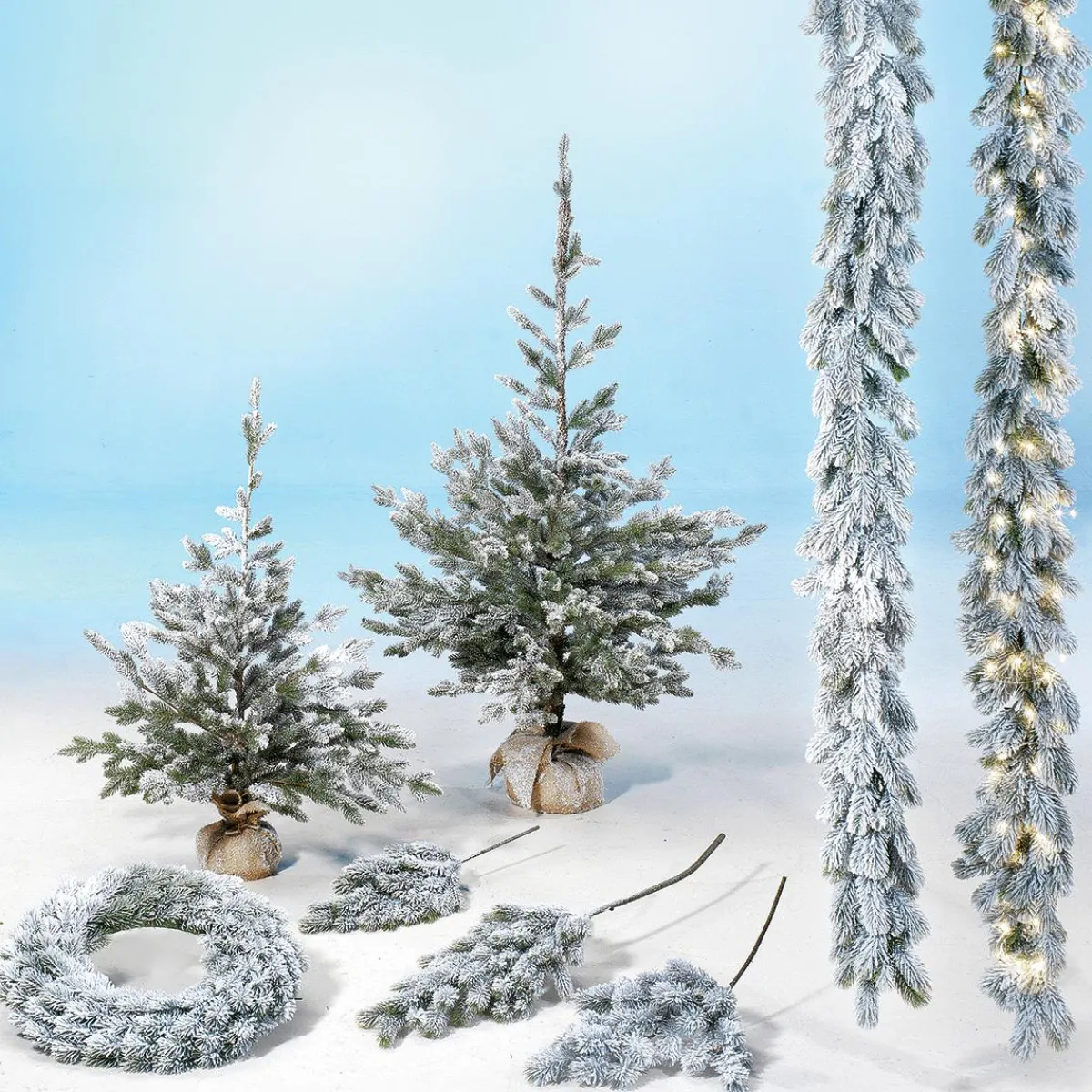 Ramas Y Ramitas|Árboles De Mesa Y Ramas De Abeto>DecoWoerner Rama De Abeto Artificial Con Nieve Con Conos blanco