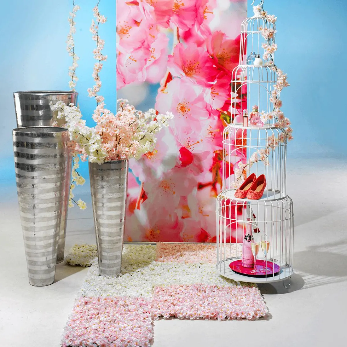 Decoración De Primavera|Guirnaldas Y Vides>DecoWoerner Rama De Flores De Cerezo Decorativas Blanca, 180 Cm blanco