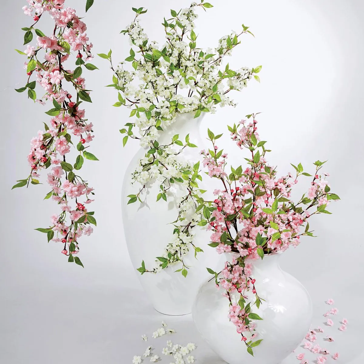 Decoración De Primavera|Ramas Y Ramitas>DecoWoerner Rama De Flores De Cerezo Artificial 65 Cm blanco