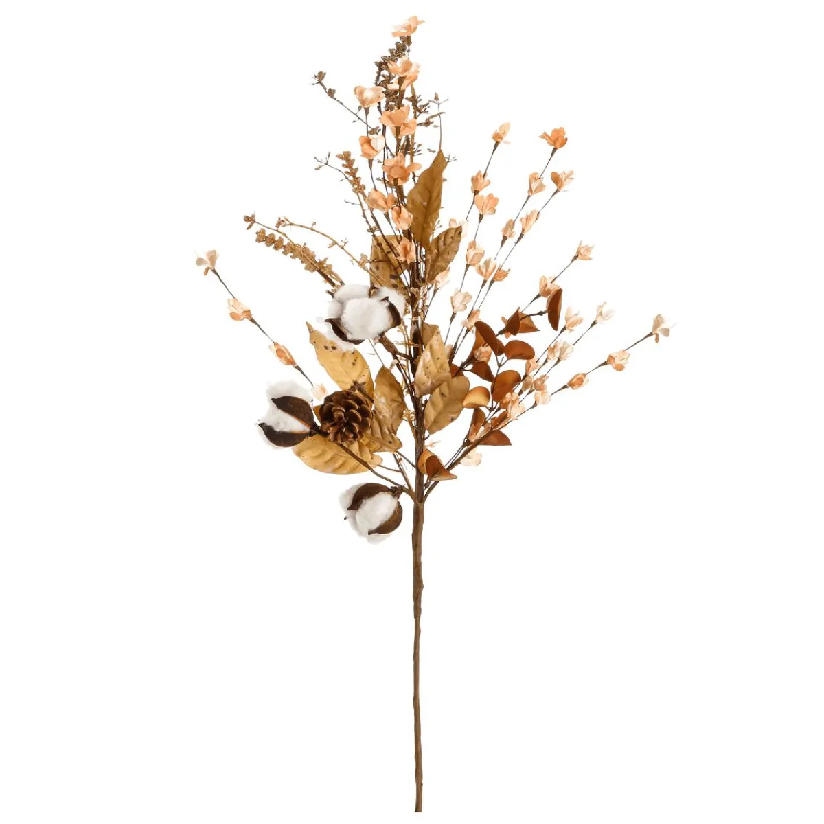 Decoración De Otoño|Ramas Y Ramitas>DecoWoerner Rama De Otoño Con Algodón 80 Cm marrón