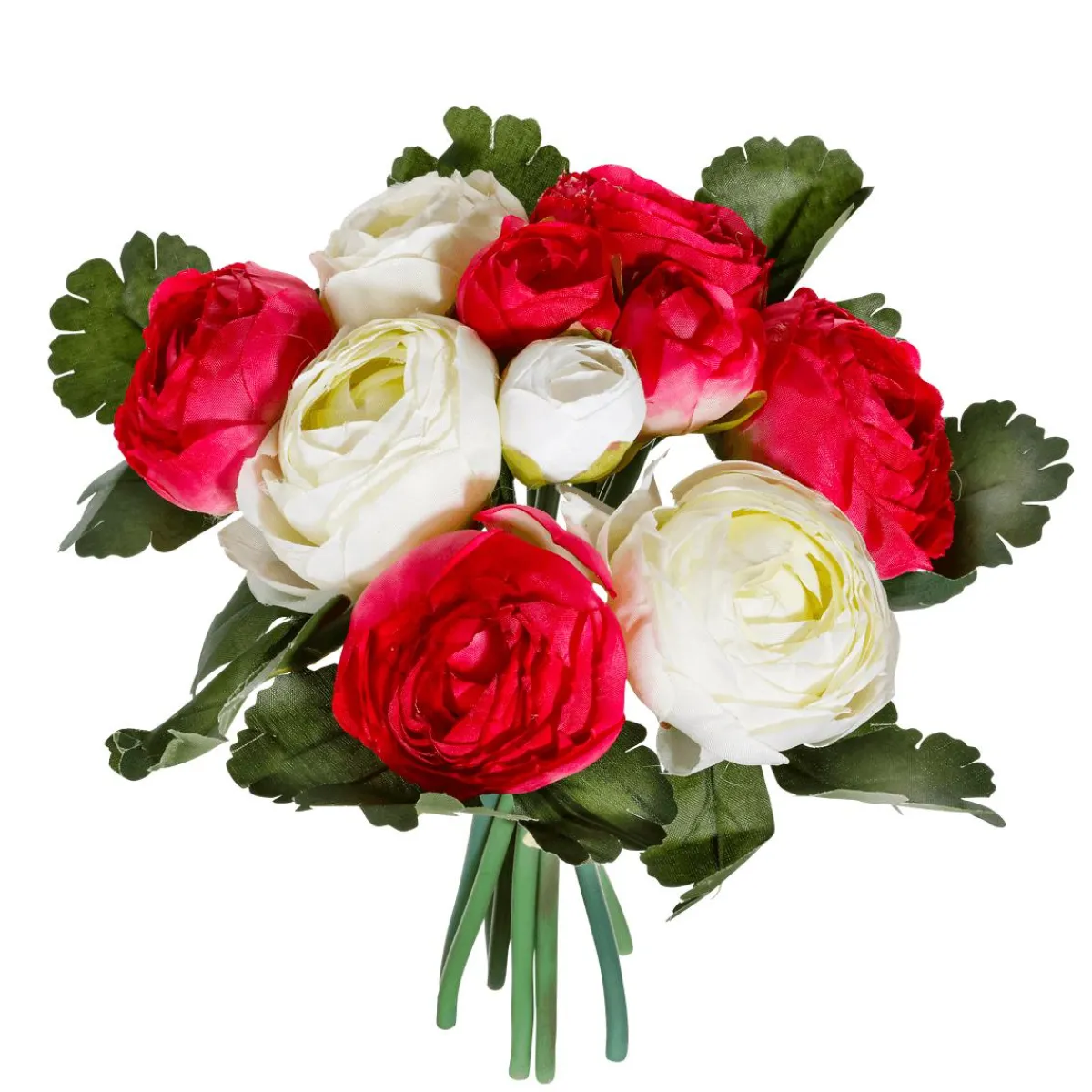 Decoración De Primavera|Ramos Y Coronas De Flores>DecoWoerner Ramo De Ranúnculos Artificiales Rojo, Blanco 16 X 16 X 24 Cm (ancho X Largo X Alto) rosa