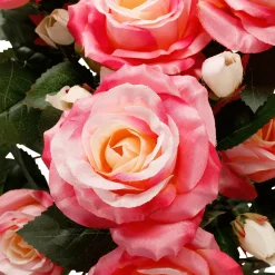 Ramos Y Coronas De Flores|Flores Artificiales>DecoWoerner Ramo De s Artificiales Con 15 Flores Cada Una, Y Amarillo, 54,5 Cm rosa