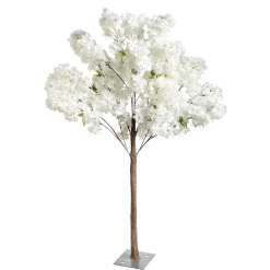 Decoración De Primavera|Árboles Artificiales>DecoWoerner Árbol De Cerezo Artificial Con Placa De Soporte, 140 Cm blanco