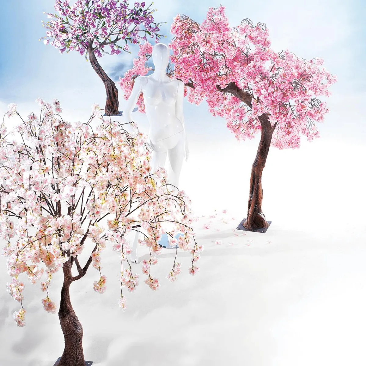 Decoración De Primavera|Árboles Artificiales>DecoWoerner Árbol De Flores De Cerezo Artificial Blanco, 150 Cm rosa