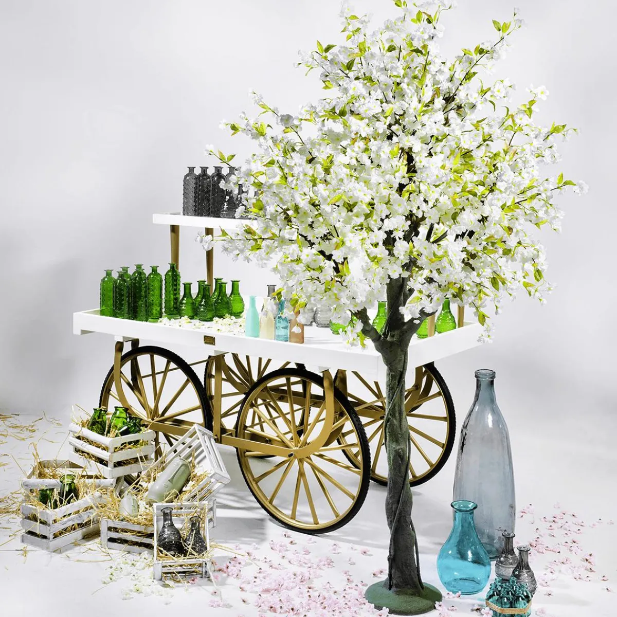 Decoración De Primavera|Árboles Artificiales>DecoWoerner Árbol De Flores De Cerezo Artificial, 220 Cm blanco