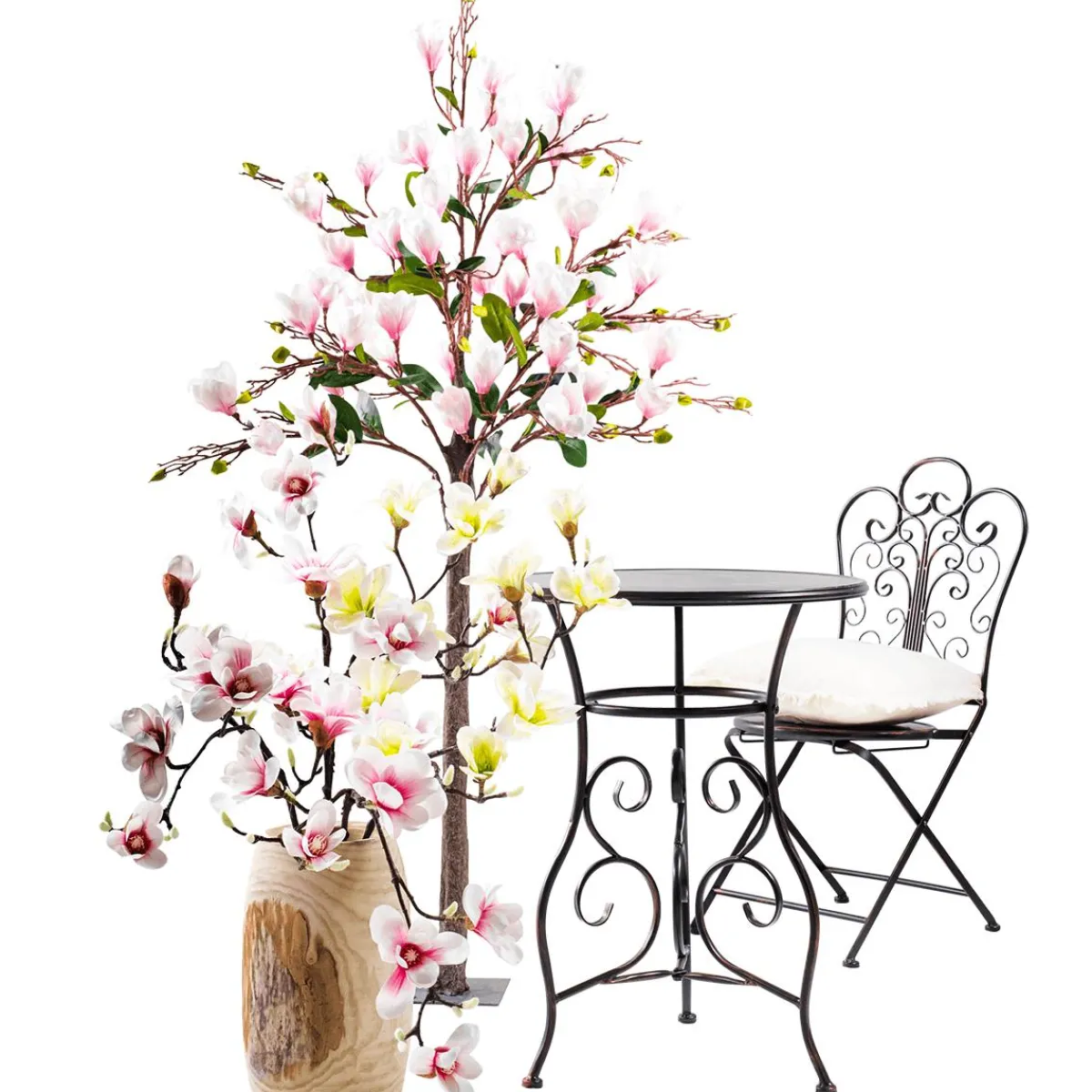 Decoración De Primavera|Árboles Artificiales>DecoWoerner Árbol De Flores De Magnolia Artificial, 180 Cm rosa