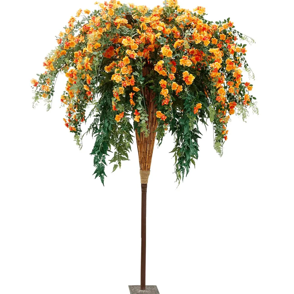 Decoración De Otoño|Decoración De Verano>DecoWoerner Árbol De Helechos De Flor 190cm naranja