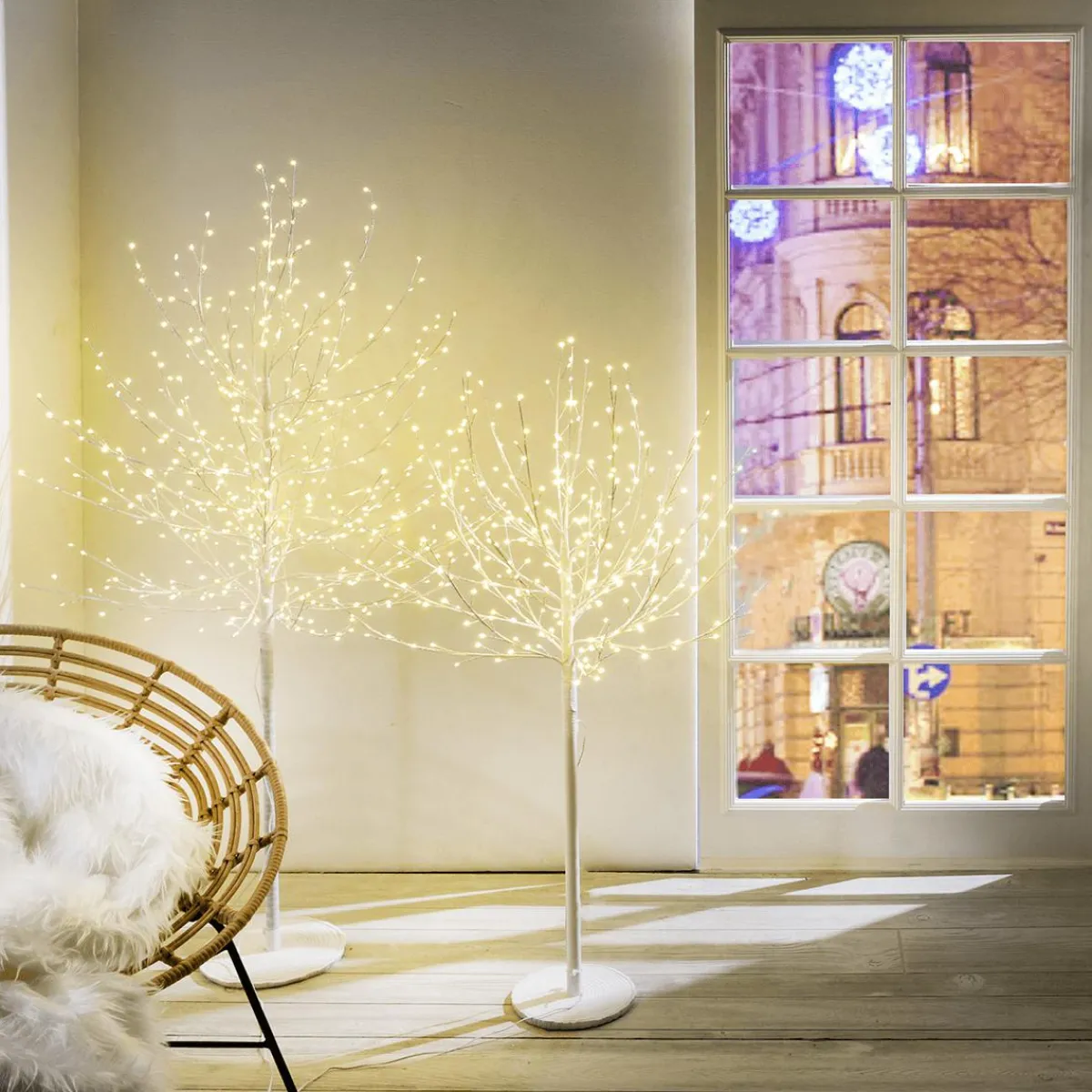 Decoración De Invierno|Árboles Artificiales>DecoWoerner Árbol De Luces LED, 120 Cm blanco