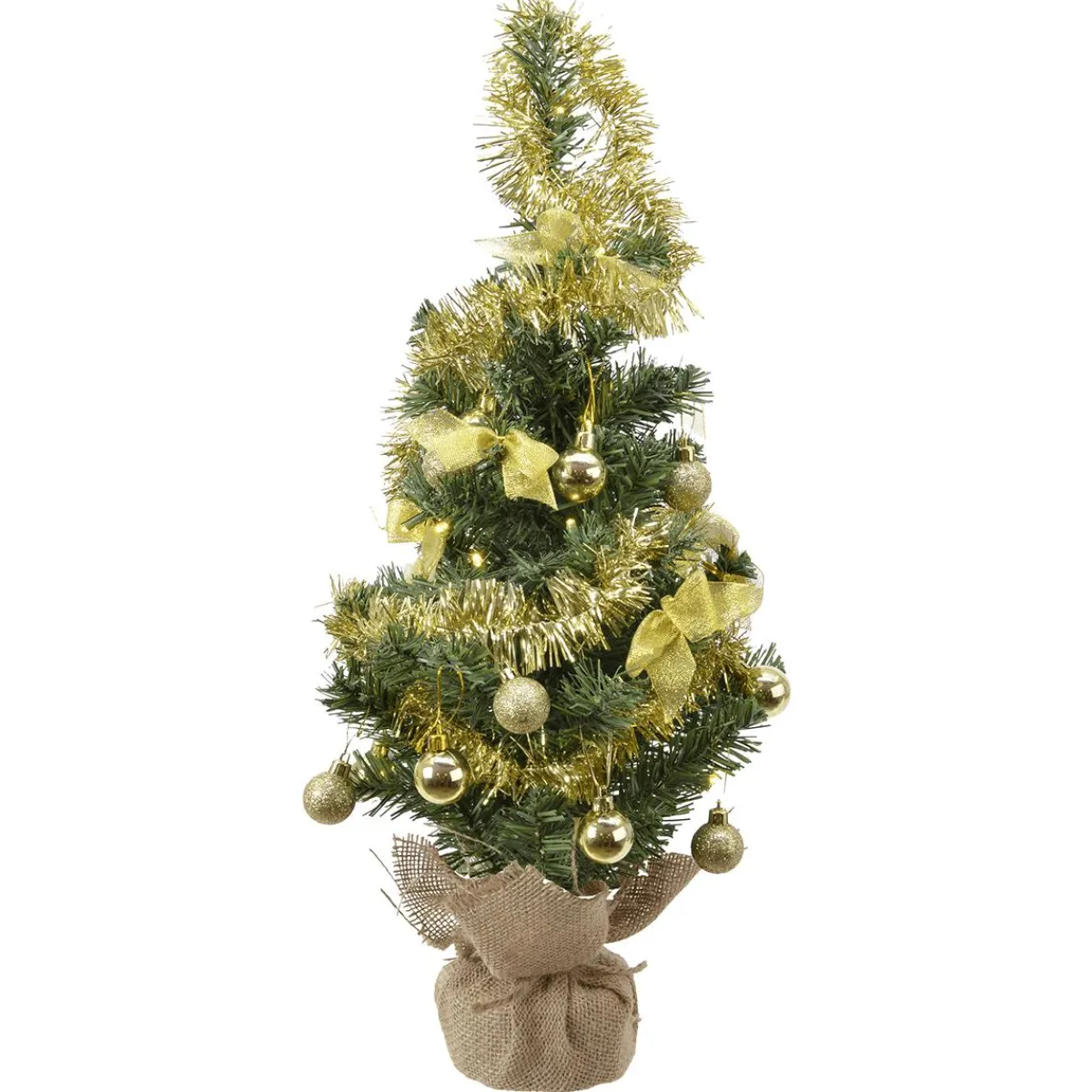 Árboles De Mesa Y Ramas De Abeto|Árboles De Navidad Artificiales>DecoWoerner Árbol De Mesa Artificial Para Decorar 60 Cm, Dorado oro