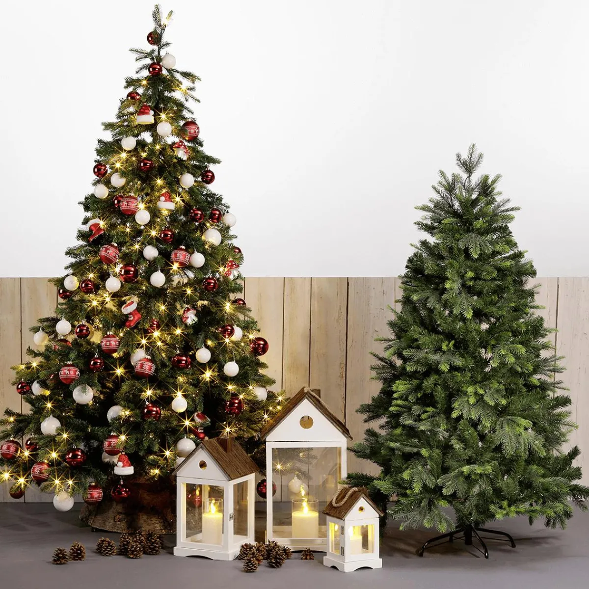 Árboles De Navidad Artificiales>DecoWoerner Árbol De Navidad Artificial Abeto Noble Con LED 210 Cm verde