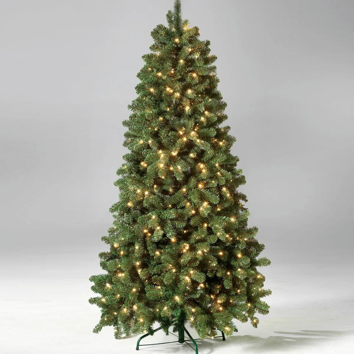 Árboles De Navidad Artificiales>DecoWoerner Árbol De Navidad Artificial Abeto Plateado Con LED 210 Cm verde