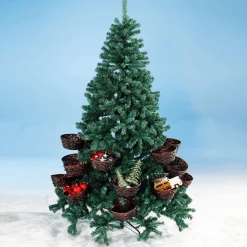 Árboles De Navidad Artificiales>DecoWoerner Árbol De Navidad Artificial Con 20 Cestas Para Regalos Y Mercancías 195 Cm verde