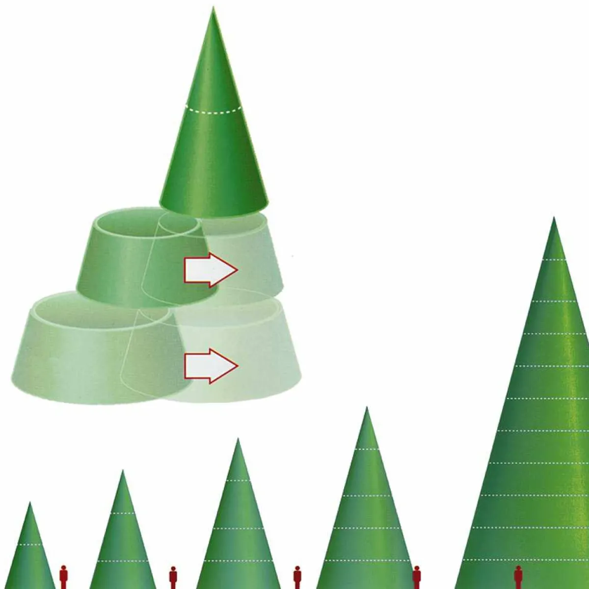 Árboles Gigantescos>DecoWoerner Árbol Gigante Con LED Cálido, Exterior, 930 Cm verde