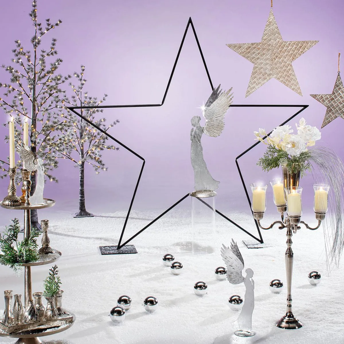 Luz Decorativa|Árboles Artificiales>DecoWoerner Árbol LED Blanco Cálido 150 Cm marrón