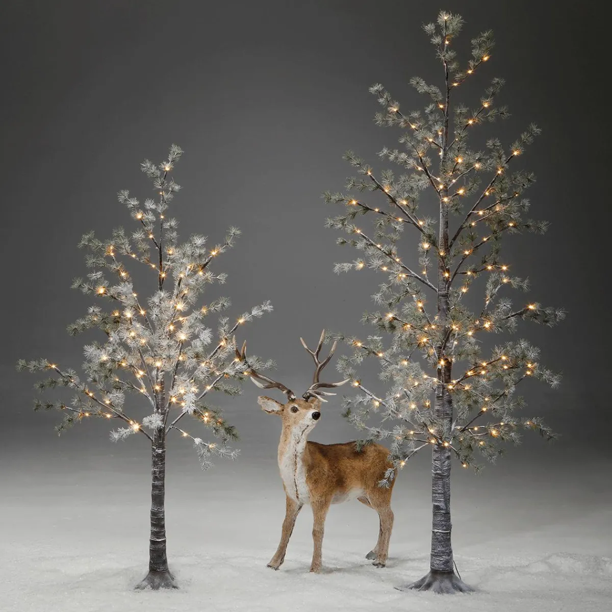 Luz Decorativa|Árboles Artificiales>DecoWoerner Árbol LED Blanco Cálido 150 Cm marrón