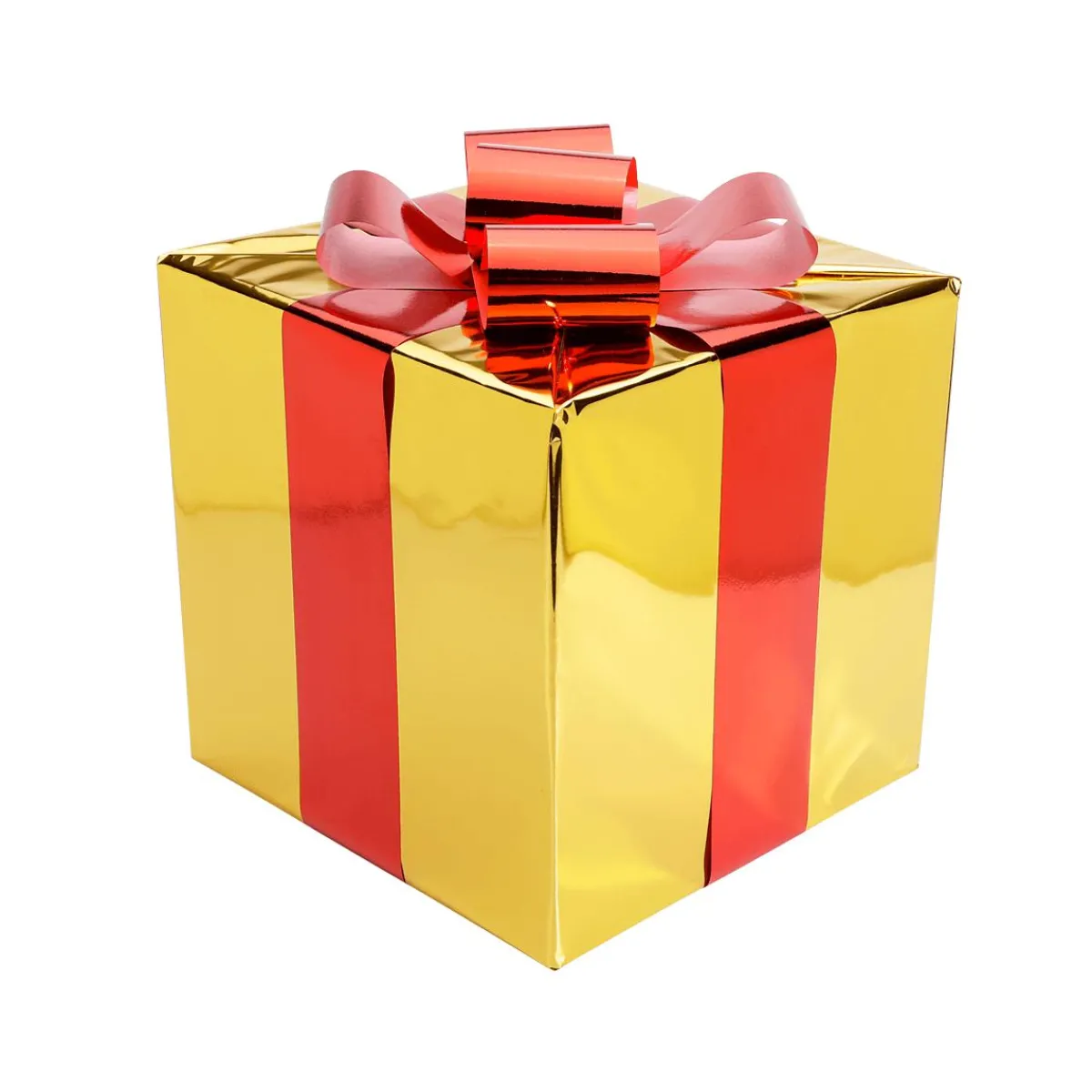 Figuras De Navidad>DecoWoerner Regalo De Navidad 30 Cm Dorado Con Lazo Rojo oro