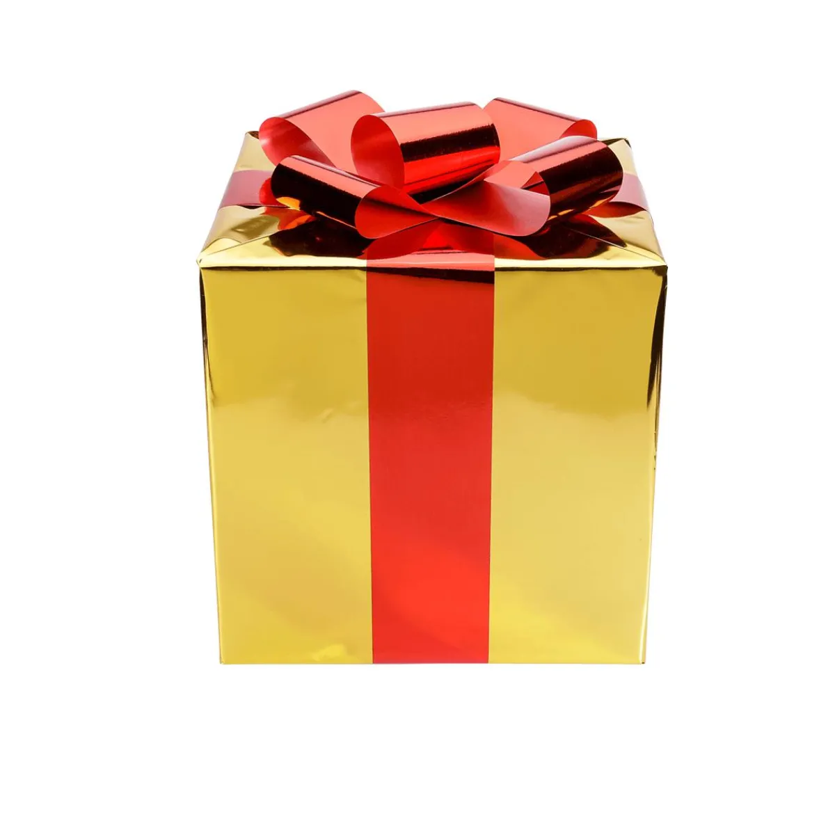 Figuras De Navidad>DecoWoerner Regalo De Navidad 40 Cm Dorado Con Lazo Rojo oro