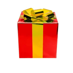 Figuras De Navidad>DecoWoerner Regalo De Navidad 30 Cm Con Lazo Dorado rojo