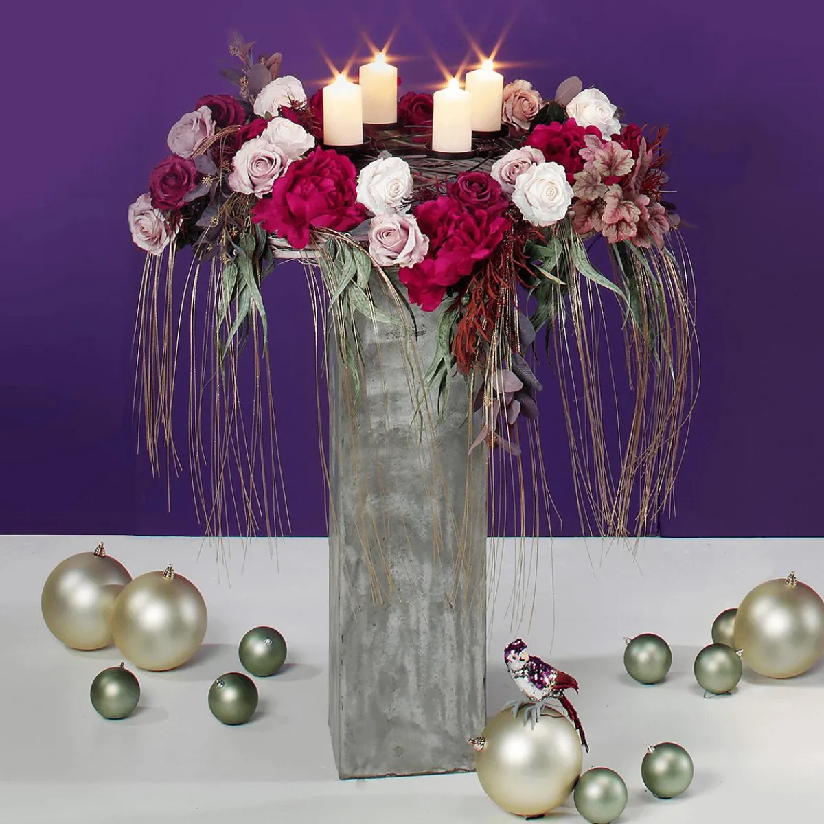 Decoración Temática|Flores Artificiales>DecoWoerner Artificial, 68 Cm, Color Malva rosa