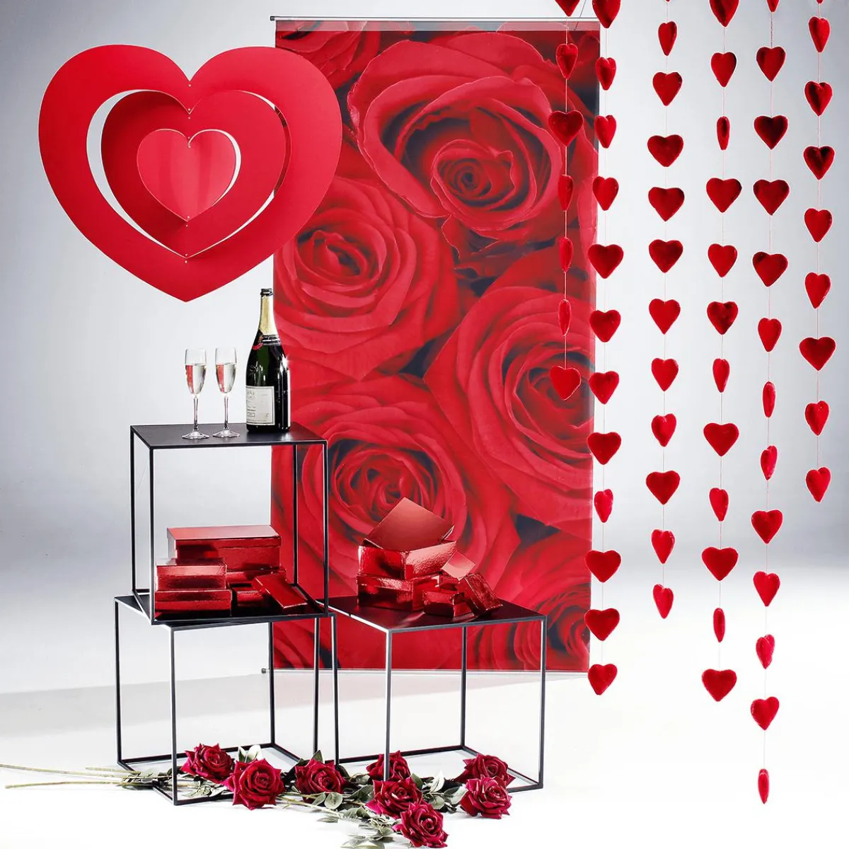 Decoración Temática|Flores Artificiales>DecoWoerner Rosa Artificial De Terciopelo Preciosa, 68 Cm rojo