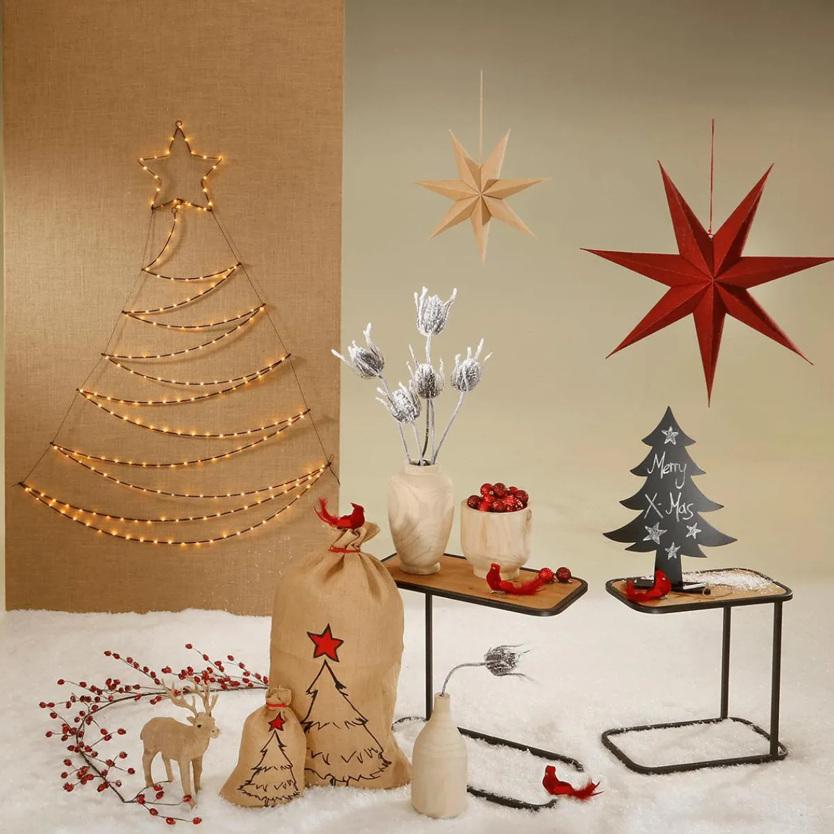 Decoración De Invierno|Guirnaldas Y Vides>DecoWoerner Rosa Mosqueta Artificial 150 Cm rojo