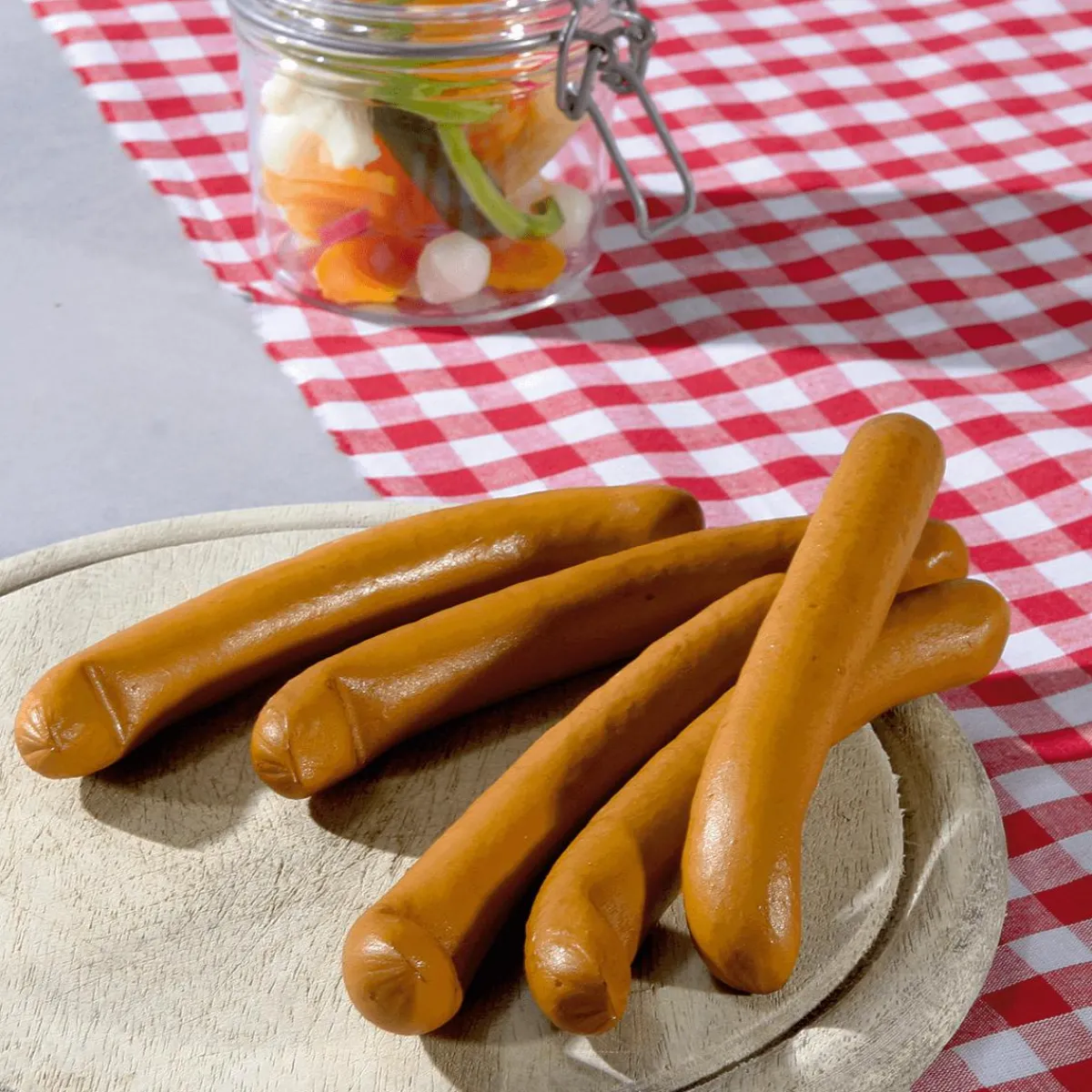 Platos Y Comida Rápida|Carnes Y Embutidos>DecoWoerner Salchichas Vienesas Alimento De Imitación 15 Cm marrón