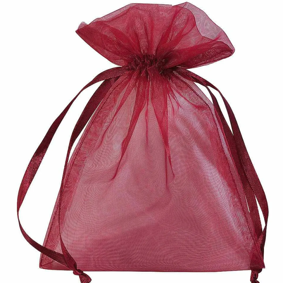 Bolsitas Con Cordón|Decoración Temática>DecoWoerner Saquitos De Organza 18 Cm, 50 Piezas, Burdeos rojo