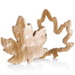 Decoración Natural|Decoración De Otoño>DecoWoerner Set De 2 Hojas De Arce De Madera Decorativas De Color marrón