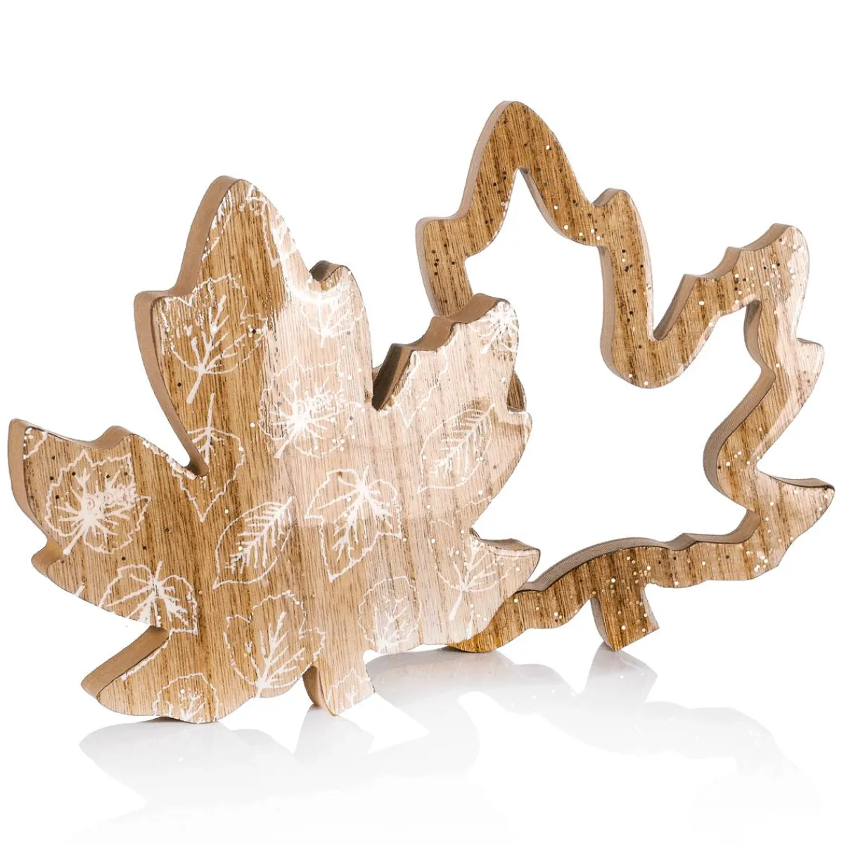 Decoración Natural|Decoración De Otoño>DecoWoerner Set De 2 Hojas De Arce De Madera Decorativas De Color marrón