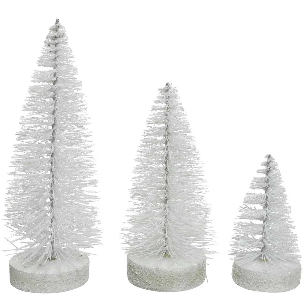 Decoración Temática|Árboles De Mesa Y Ramas De Abeto>DecoWoerner Set De 3 árboles En Miniatura De Color blanco