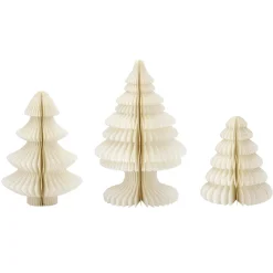 Decoración Temática|Figuras De Navidad>DecoWoerner Set De Abetos De Papel Nido De Abeja De Lujo 3 Piezas blanco