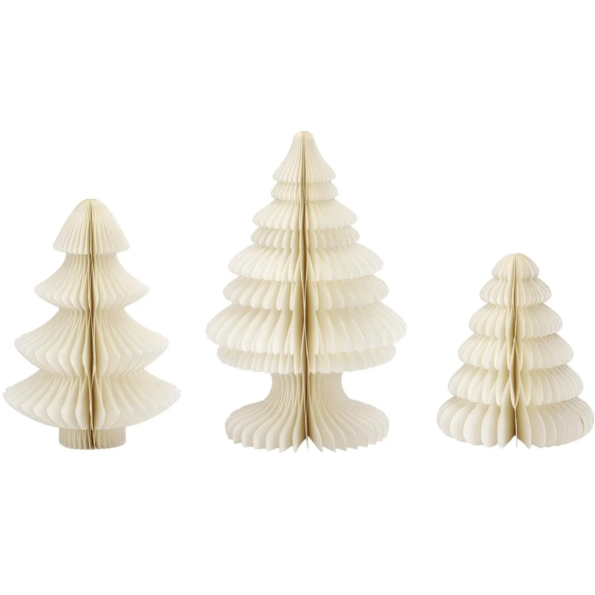 Decoración Temática|Figuras De Navidad>DecoWoerner Set De Abetos De Papel Nido De Abeja De Lujo 3 Piezas blanco
