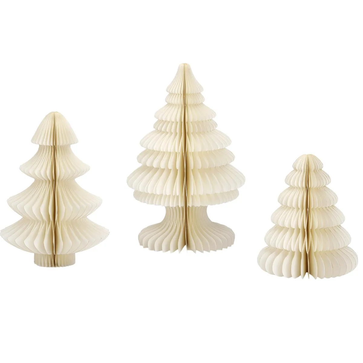Decoración Temática|Figuras De Navidad>DecoWoerner Set De Abetos De Papel Nido De Abeja De Lujo 3 Piezas blanco