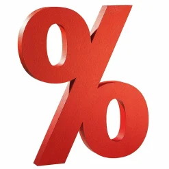 Material De Rebajas>DecoWoerner Signo De Porcentaje 3D, Altura 90 Cm rojo