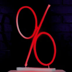 Material De Rebajas|Luz Decorativa>DecoWoerner Signo De Porcentaje Neon Flex, Altura 50 Cm rojo