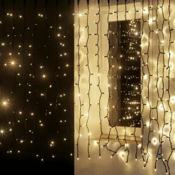 Luces De Navidad>DecoWoerner Sistema De Cortina De Luz LED Profesional IP67 150 Cm negro