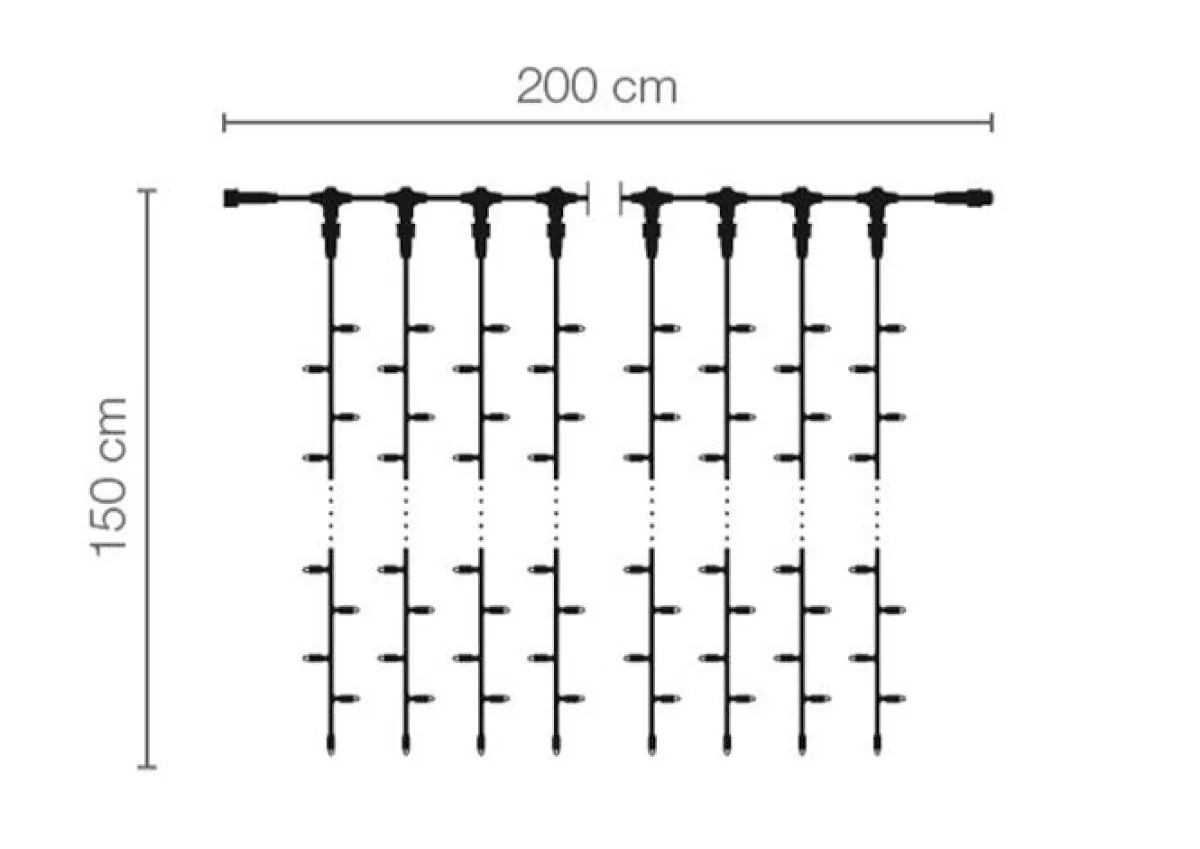 Luces De Navidad>DecoWoerner Sistema De Cortina De Luz LED Profesional IP67 150 Cm negro