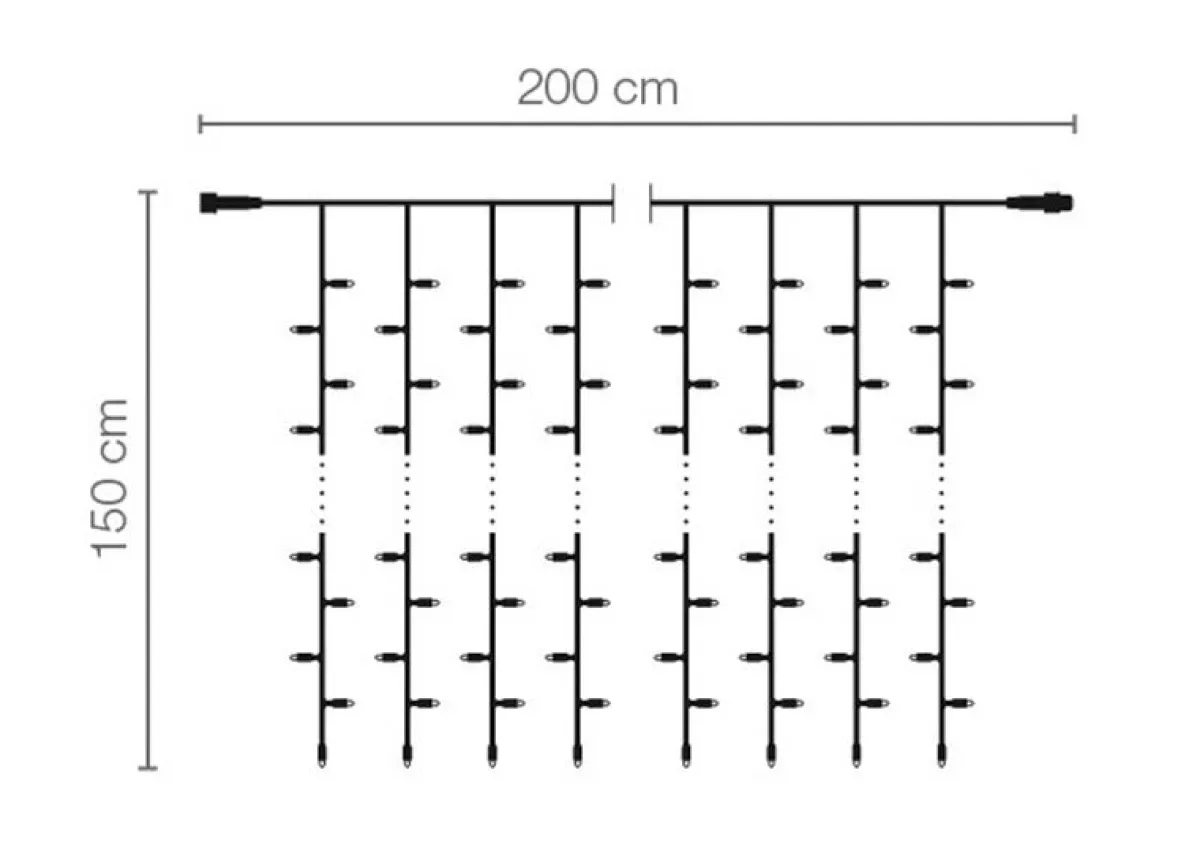 Luces De Navidad>DecoWoerner Sistema De Cortina De Luz Profesional Intermitente LED IP67 200 X 150 Cm