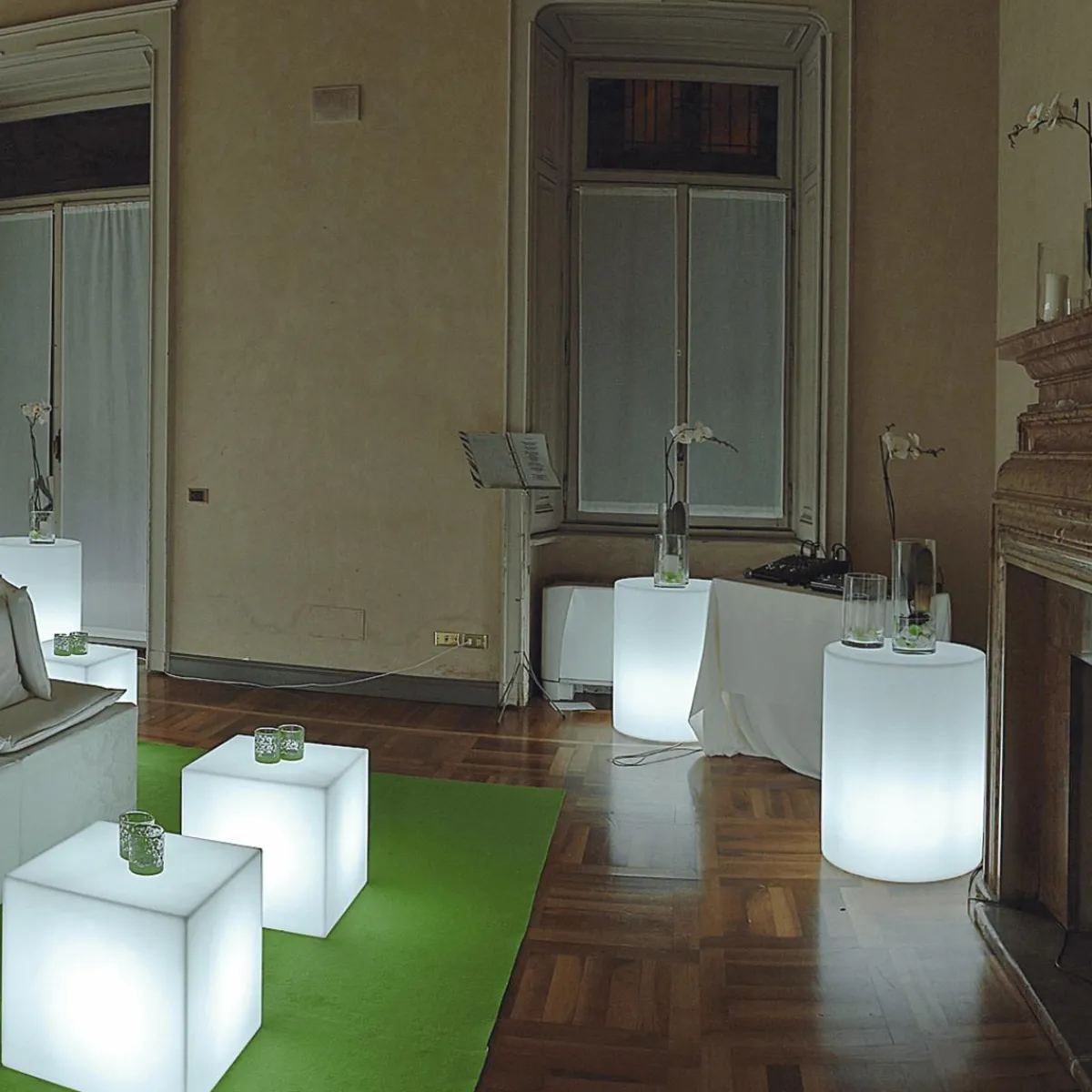 Luz Decorativa>DecoWoerner Slide Cubo Luminoso "Cube", 43 Cm blanco