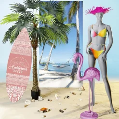 Decoración De Verano>DecoWoerner Sombrero De Paja Decorativo, Color Fucsia rosa