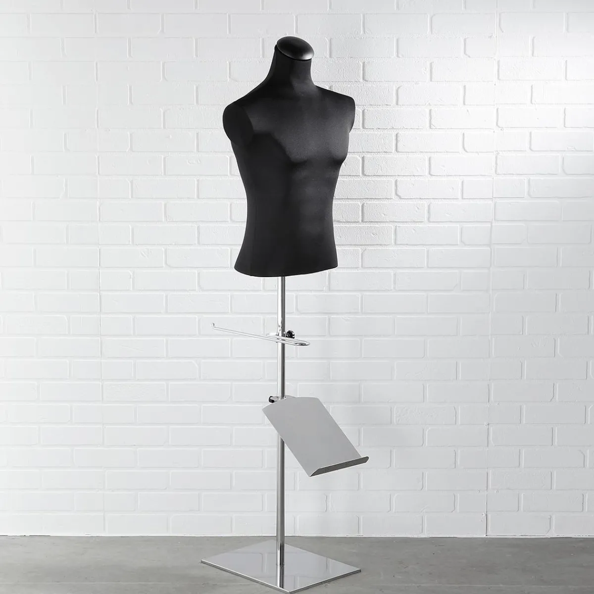 Bustos De Costura>DecoWoerner Soporte Cromado Para Bustos De Sastre Con Presentador De Zapatos 40 X 40 X 100 Cm plata